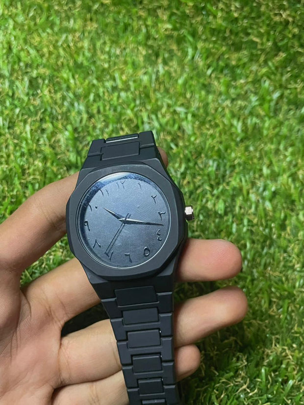 Black aura watch in fiber for men's(premium quality)